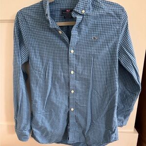 Vineyard Vines Boys  Blue Checkered Button-Down Shirt size L